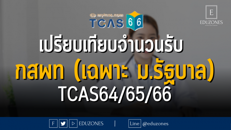 เปรียบเทียบจำนวนรับ กสพท (เฉพาะ ม.รัฐบาล) - TCAS64/65/66