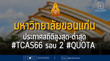 มหาวิทยาลัยขอนแก่น ประกาศสถิติ คะแนนสูงสุด-ต่ำสุด #TCAS66 รอบ 2 #QUOTA