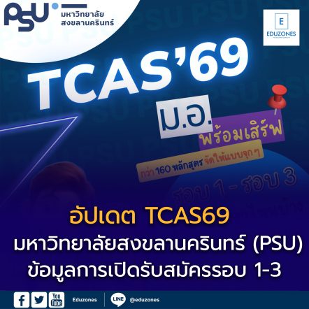อัปเดต TCAS69 มหาวิทยาลัยสงขลานครินทร์ (PSU) ปีการศึกษา 2569