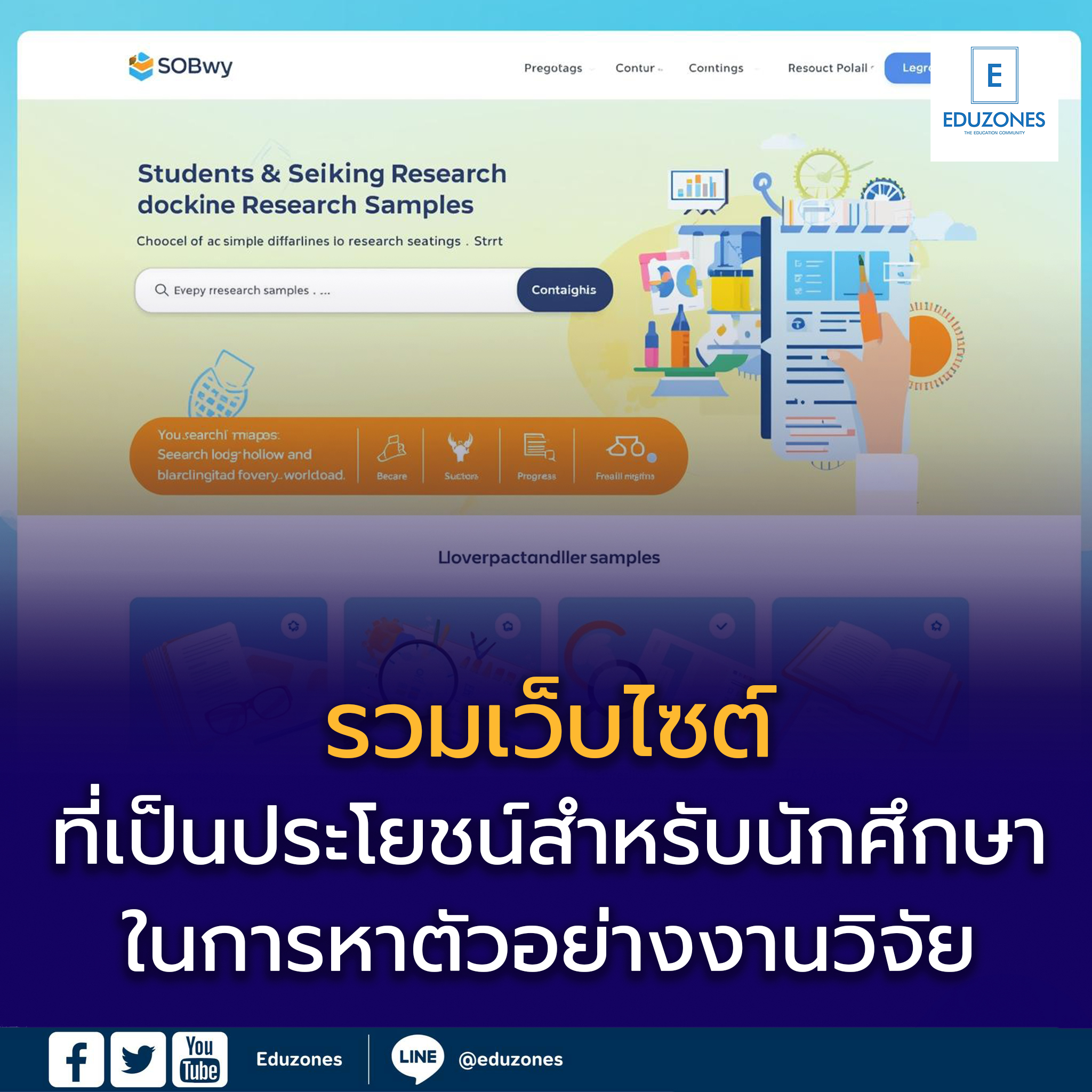 ในการหาตัวอย่างงานวิจัย