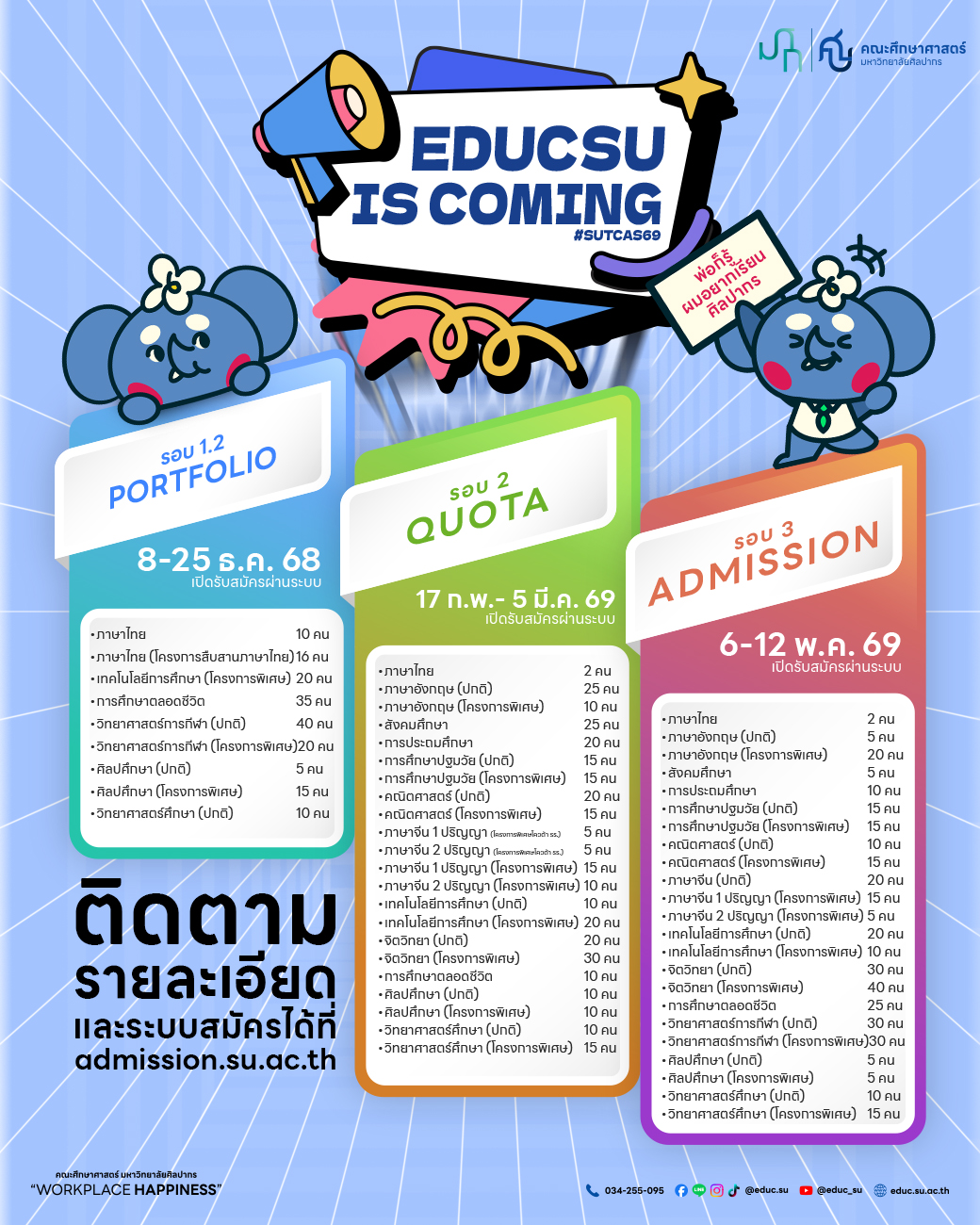 “ศึกษาศาสตร์ ศิลปากร” พร้อมเปิดบ้านต้อนรับ #DEK69 แล้ว!