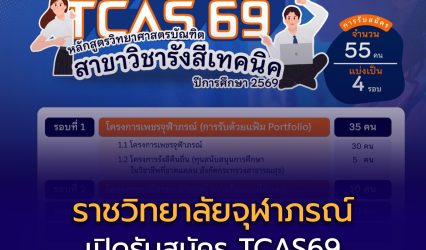ราชวิทยาลัยจุฬาภรณ์ เปิดรับสมัคร TCAS69! หลักสูตรวิทยาศาสตรบัณฑิต สาขาวิชารังสีเทคนิค
