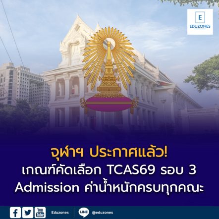 จุฬาฯ ประกาศแล้ว! เกณฑ์คัดเลือก TCAS รอบ 3 (Admissions) ปีการศึกษา 2569