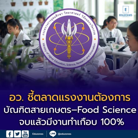 อว. ชี้ตลาดแรงงานต้องการ “เกษตร–ฟู๊ดไซน์” สูงมาก