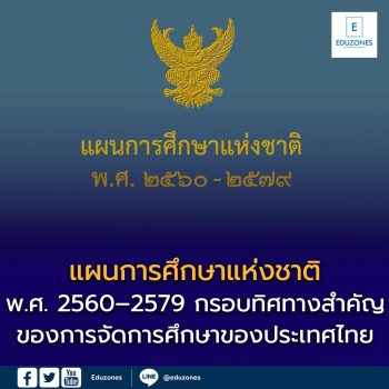 แผนการศึกษาแห่งชาติ พ.ศ. 2560–2579 กรอบทิศทางสำคัญของการจัดการศึกษาของประเทศไทย
