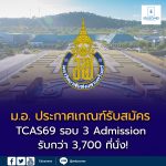ม.อ. ประกาศเกณฑ์รับสมัคร TCAS69 รอบ 3 — กว่า 3,700 ที่นั่ง!