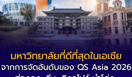 เปิดอันดับมหาวิทยาลัยที่ดีที่สุดในเอเชีย ปี 2569 QS Asia 2026 ชี้ ฮ่องกง–จีน–สิงคโปร์ นำโด่ง ไทยยังยืนแถวหน้าระดับอาเซียน