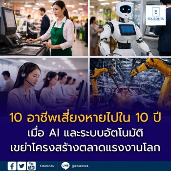 10 อาชีพเสี่ยงถูกแทนที่ใน 10 ปีข้างหน้า เมื่อ AI และระบบอัตโนมัติเขย่าโครงสร้างตลาดแรงงานโลก