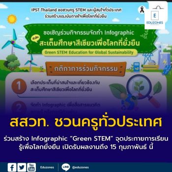 สสวท. ชวนครูทั่วประเทศร่วมสร้าง Infographic “Green STEM”  จุดประกายการเรียนรู้เพื่อโลกยั่งยืน เปิดรับผลงานถึง 15 กุมภาพันธ์ นี้