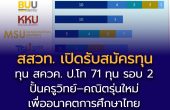 สสวท. เปิดรับสมัครทุน สควค. ป.โท 71 ทุน รอบ 2  ปั้นครูวิทย์–คณิตรุ่นใหม่เพื่ออนาคตการศึกษาไทย สมัครได้ถึง 3 เม.ย. นี้