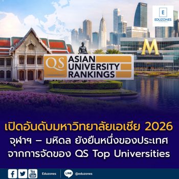 เปิดอันดับมหาวิทยาลัยเอเชีย 2026 ไทยติด Top 100 เพียง 2 แห่ง จากการจัดของ QS Top Universities