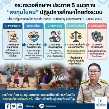 กระทรวงศึกษาฯ ประกาศ 5 แนวทาง “ลงทุนในคน” ปฏิรูปการศึกษาไทยทั้งระบบ