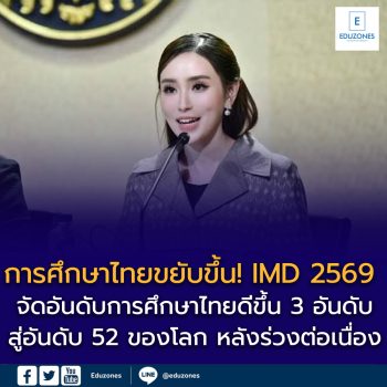 การศึกษาไทยขยับขึ้น! IMD 2569 จัดอันดับการศึกษาไทยดีขึ้น 3 อันดับ สู่อันดับ 52 ของโลก หลังร่วงต่อเนื่องหลายปี