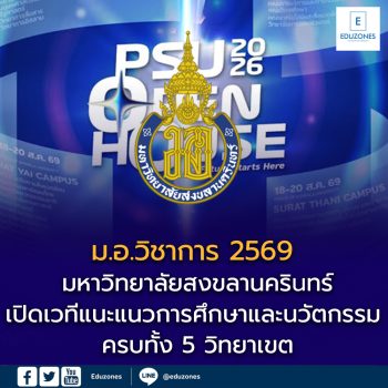 ม.อ.วิชาการ 2569 กลับมาอีกครั้ง! มหาวิทยาลัยสงขลานครินทร์ เปิดเวทีแนะแนวการศึกษาและนวัตกรรม ครบทั้ง 5 วิทยาเขต
