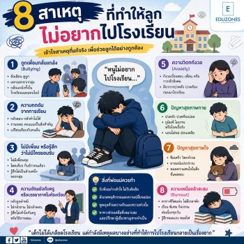 8 สาเหตุที่ทำให้ลูกไม่อยากไปโรงเรียน
