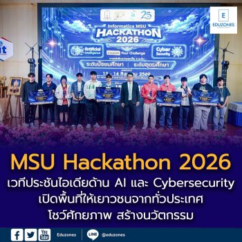 มมส จัด “MSU Hackathon 2026” มอบรางวัลสุดยอดเยาวชนสาย AI – Cybersecurity