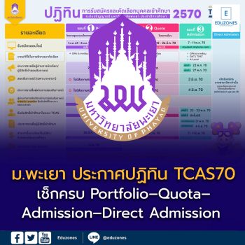 ม.พะเยา ประกาศปฏิทิน TCAS70 แล้ว! เช็กครบ Portfolio–Quota–Admission–Direct Admission ปีการศึกษา 2570