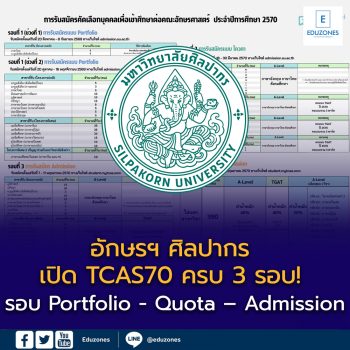 อักษรฯ ศิลปากร เปิดรายละเอียด TCAS70 ครบ 3 รอบ! Portfolio 2 ช่วง – Quota – Admission เช็กวันสมัครและเกณฑ์ได้แล้ว