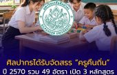 ศิลปากรได้รับจัดสรร “ครูคืนถิ่น” ปี 2570 รวม 49 อัตรา เปิด 3 หลักสูตร เช็กพื้นที่รองรับก่อนเตรียมสมัคร